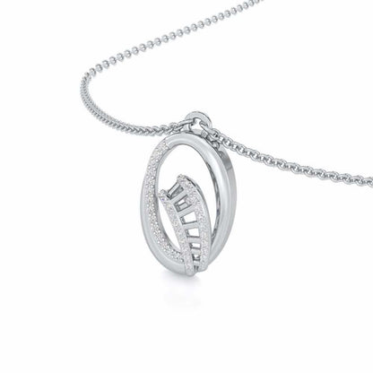 Sparkling Elegance Silver Pendant - White Gold - Image 2