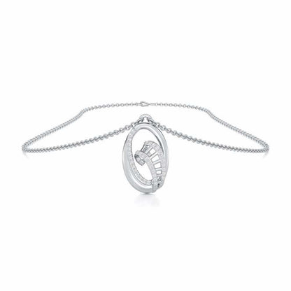 Sparkling Elegance Silver Pendant - White Gold - Image 3