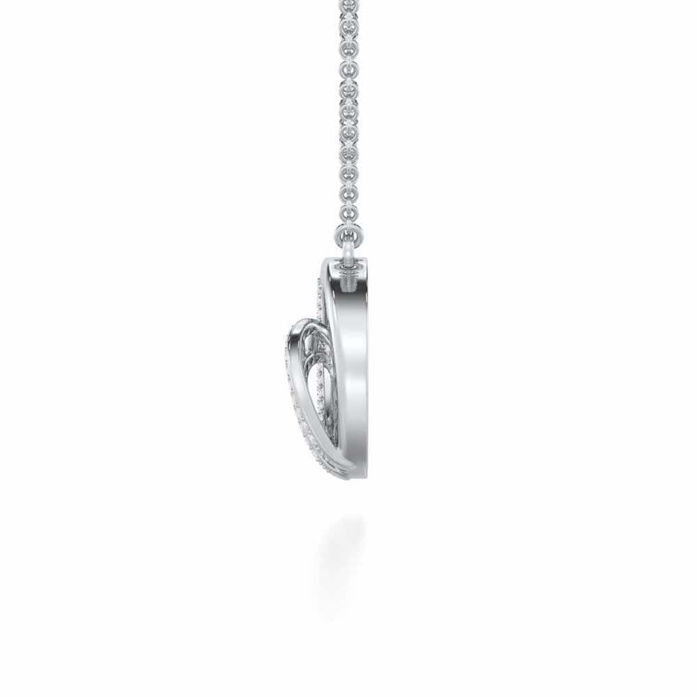 Sparkling Elegance Silver Pendant - White Gold - Image 4