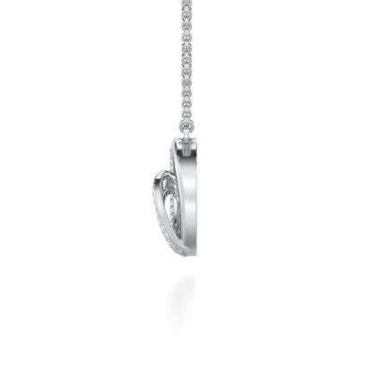 Sparkling Elegance Silver Pendant - White Gold - Image 4