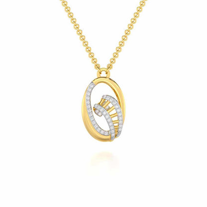 Sparkling Elegance Silver Pendant - Yellow Gold - Image 1
