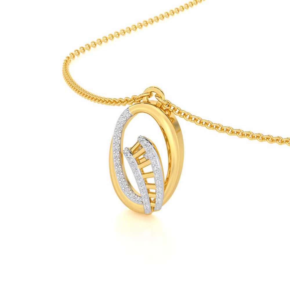 Sparkling Elegance Silver Pendant - Yellow Gold - Image 2