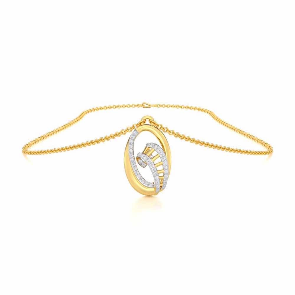 Sparkling Elegance Silver Pendant - Yellow Gold - Image 3