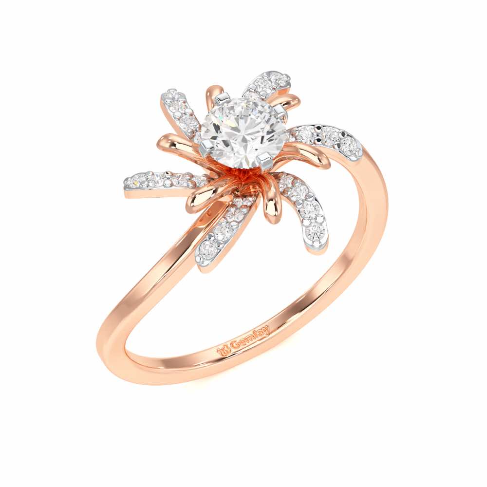 Sparkling Orchid Solitaire Ring