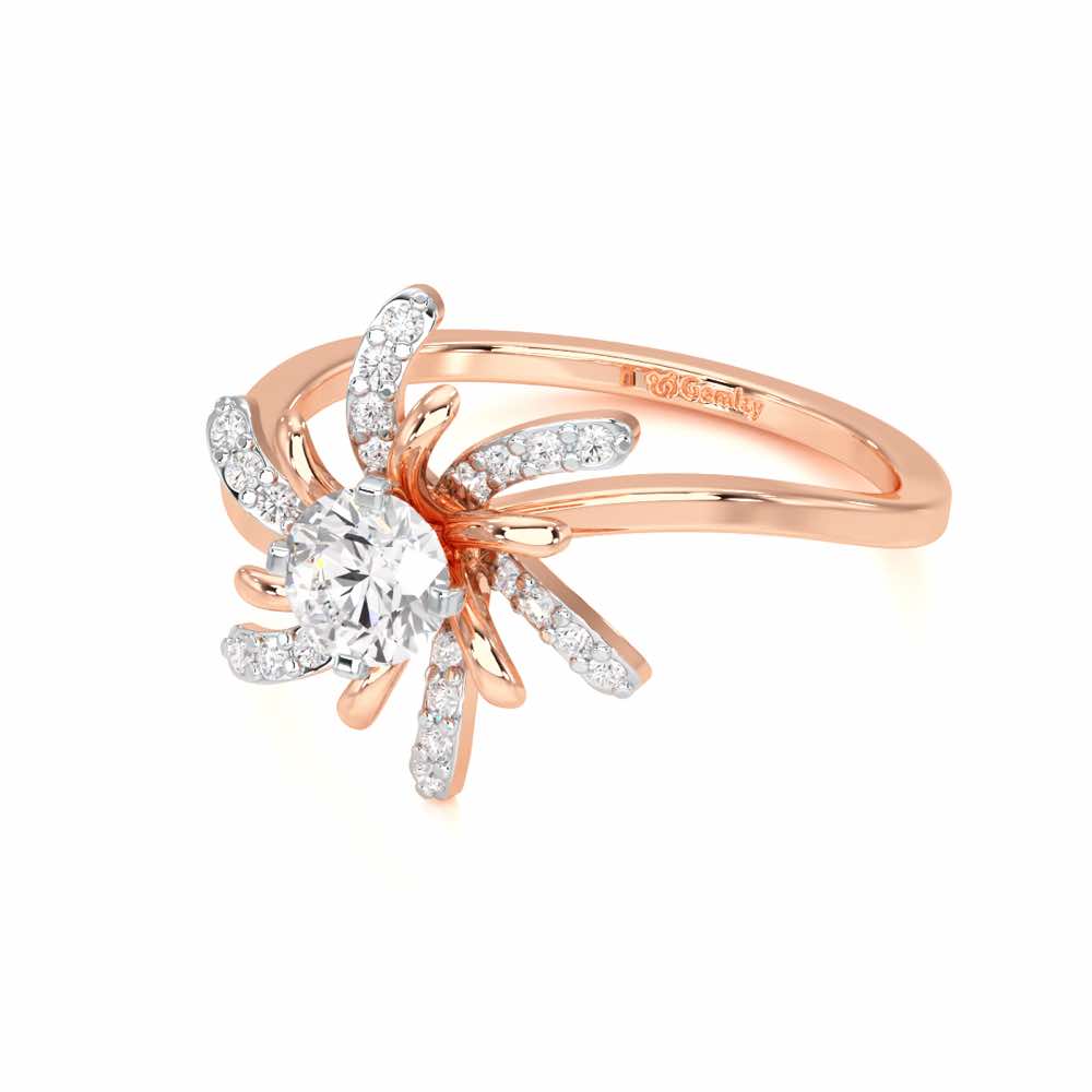 Sparkling Orchid Solitaire Ring - Rose Gold - Image 2