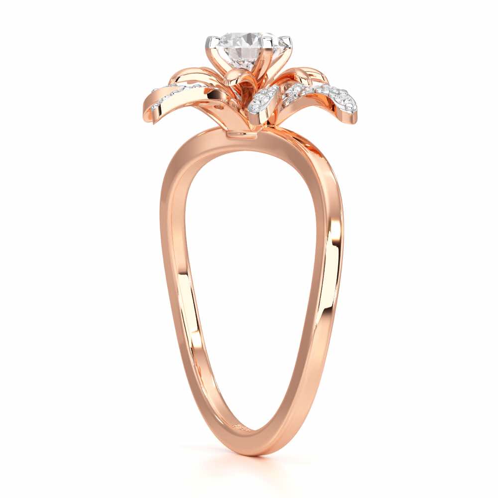 Sparkling Orchid Solitaire Ring - Rose Gold - Image 3