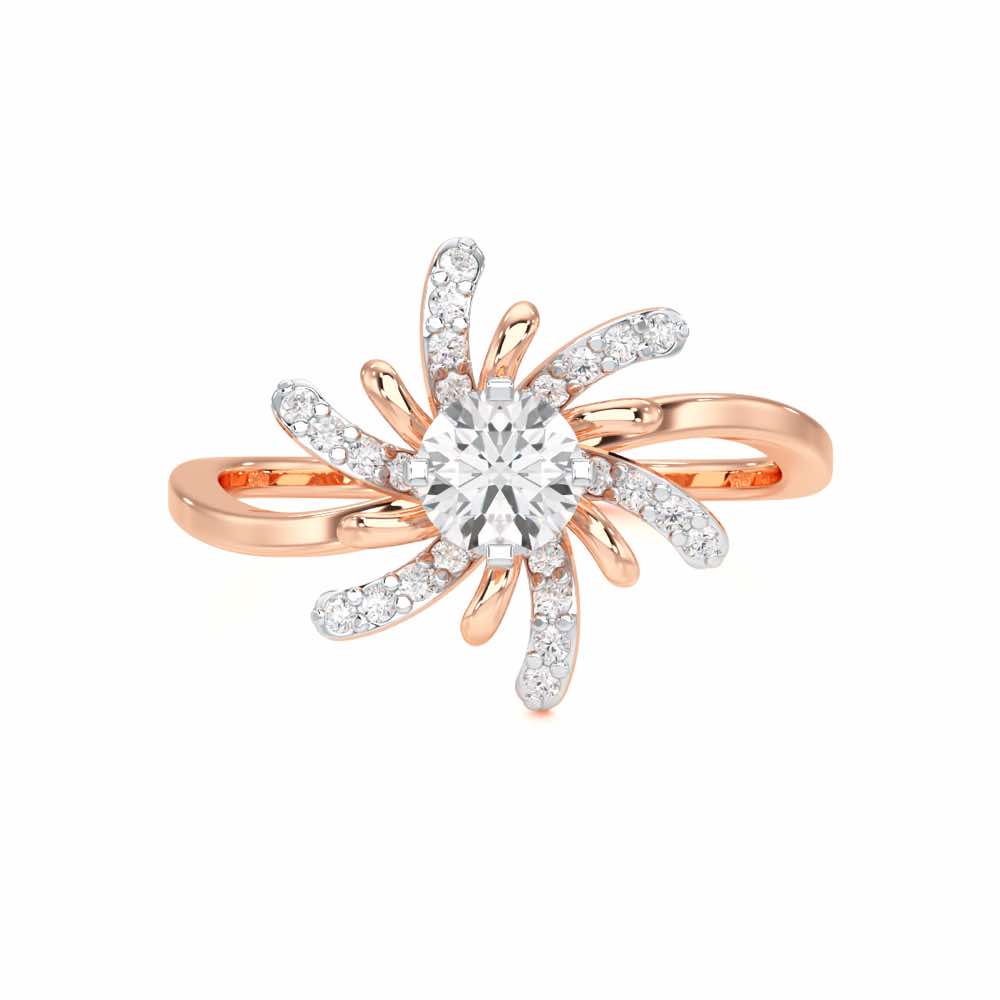 Sparkling Orchid Solitaire Ring - Rose Gold - Image 4