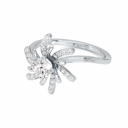 Sparkling Orchid Solitaire Ring - White Gold - Image 2