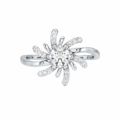 Sparkling Orchid Solitaire Ring - White Gold - Image 4