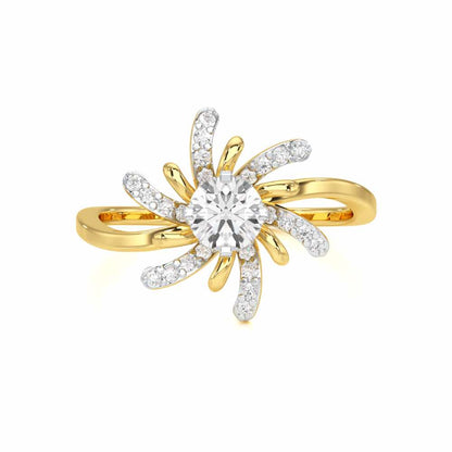 Sparkling Orchid Solitaire Ring - Yellow Gold - Image 4