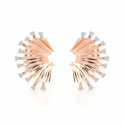Sparkling Radiance Silver Earrings - Rose Gold - Image 1