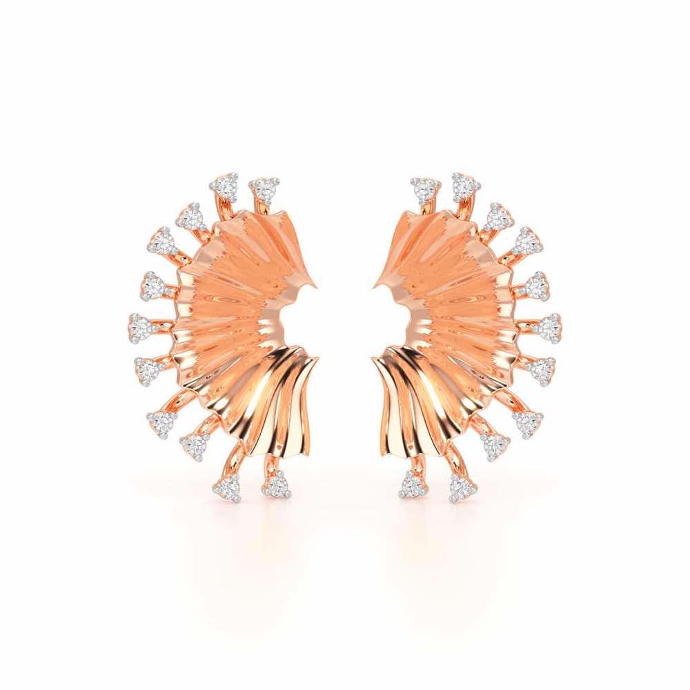 Sparkling Radiance Silver Earrings - Rose Gold - Image 2