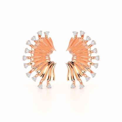 Sparkling Radiance Silver Earrings - Rose Gold - Image 2
