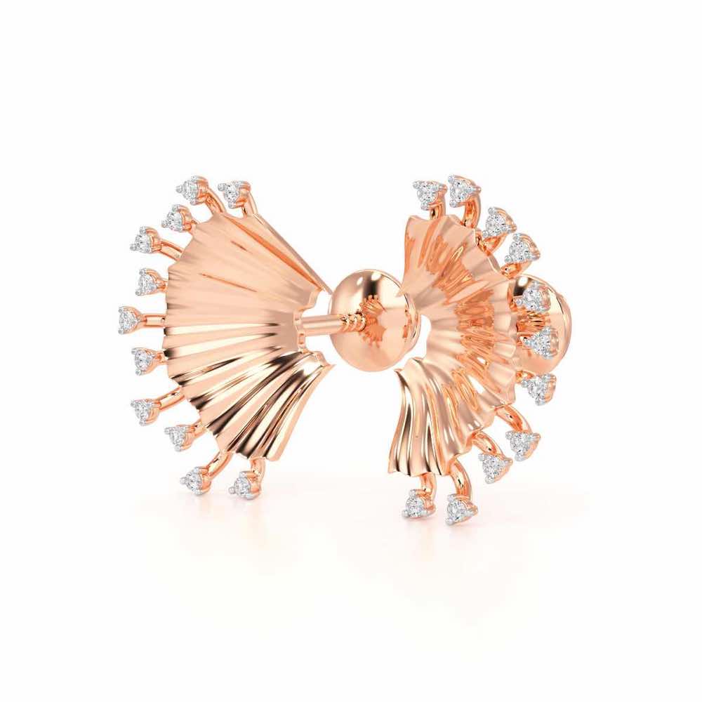 Sparkling Radiance Silver Earrings - Rose Gold - Image 3