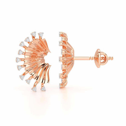 Sparkling Radiance Silver Earrings - Rose Gold - Image 4
