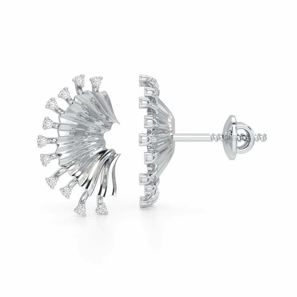 Sparkling Radiance Silver Earrings - White Gold - Image 4