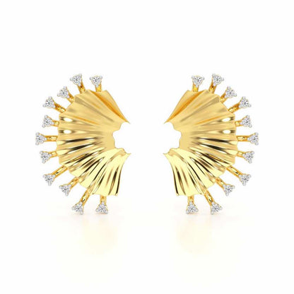 Sparkling Radiance Silver Earrings - Yellow Gold - Image 1