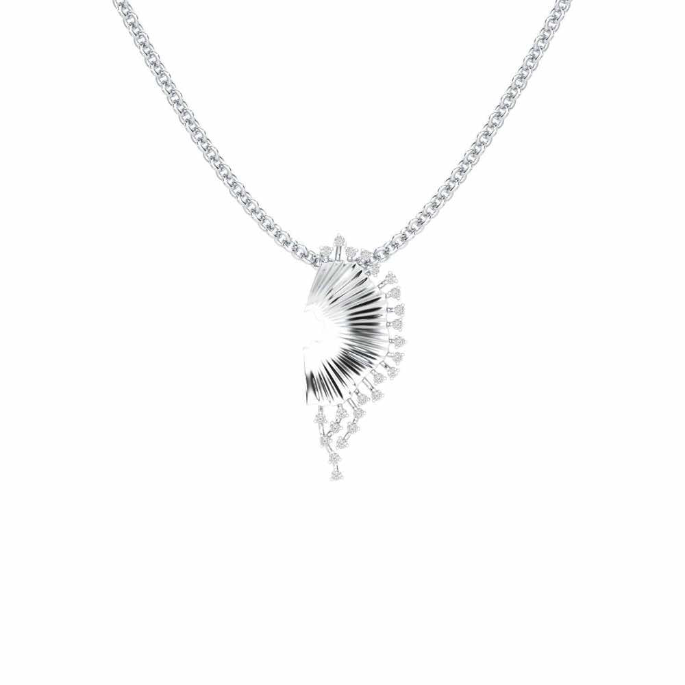 Sparkling Radiance Silver Pendant - White Gold - Image 1