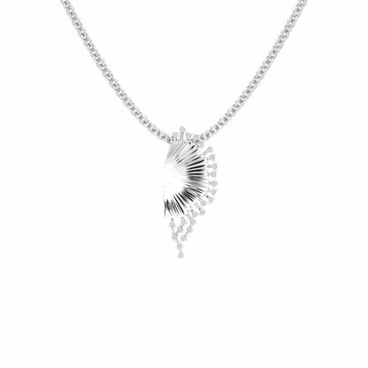 Sparkling Radiance Silver Pendant - White Gold - Image 1