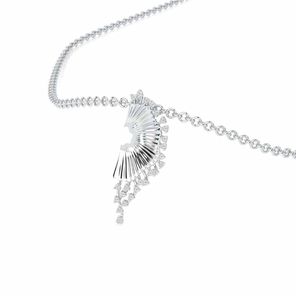 Sparkling Radiance Silver Pendant - White Gold - Image 2