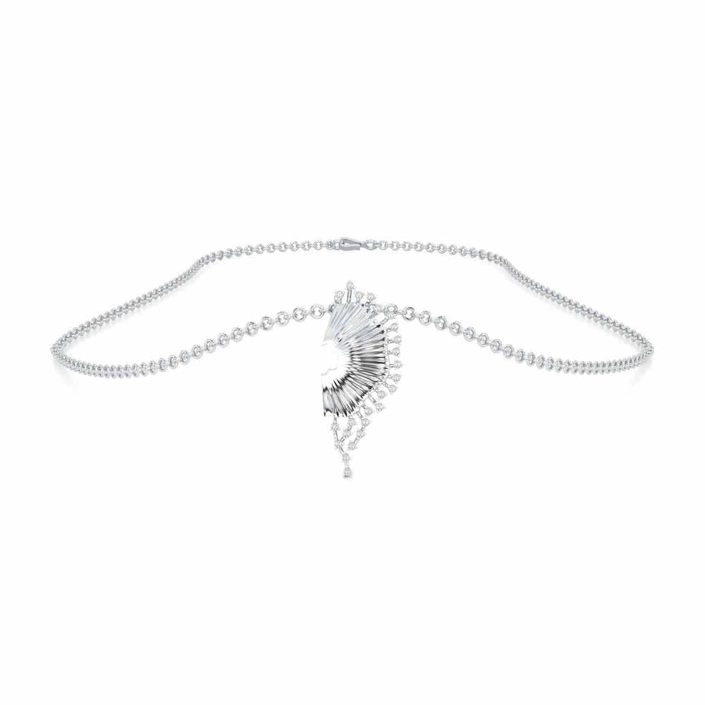 Sparkling Radiance Silver Pendant - White Gold - Image 3