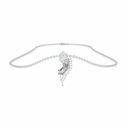 Sparkling Radiance Silver Pendant - White Gold - Image 3