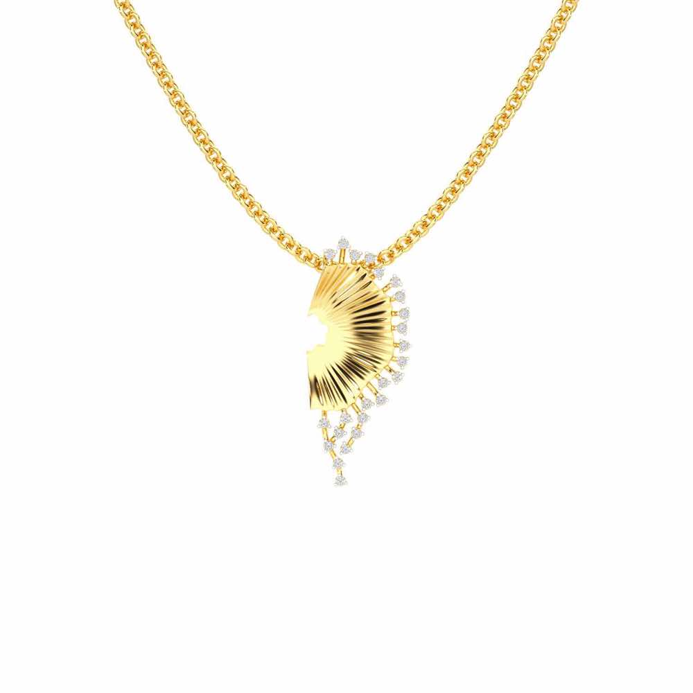 Sparkling Radiance Silver Pendant - Yellow Gold - Image 1