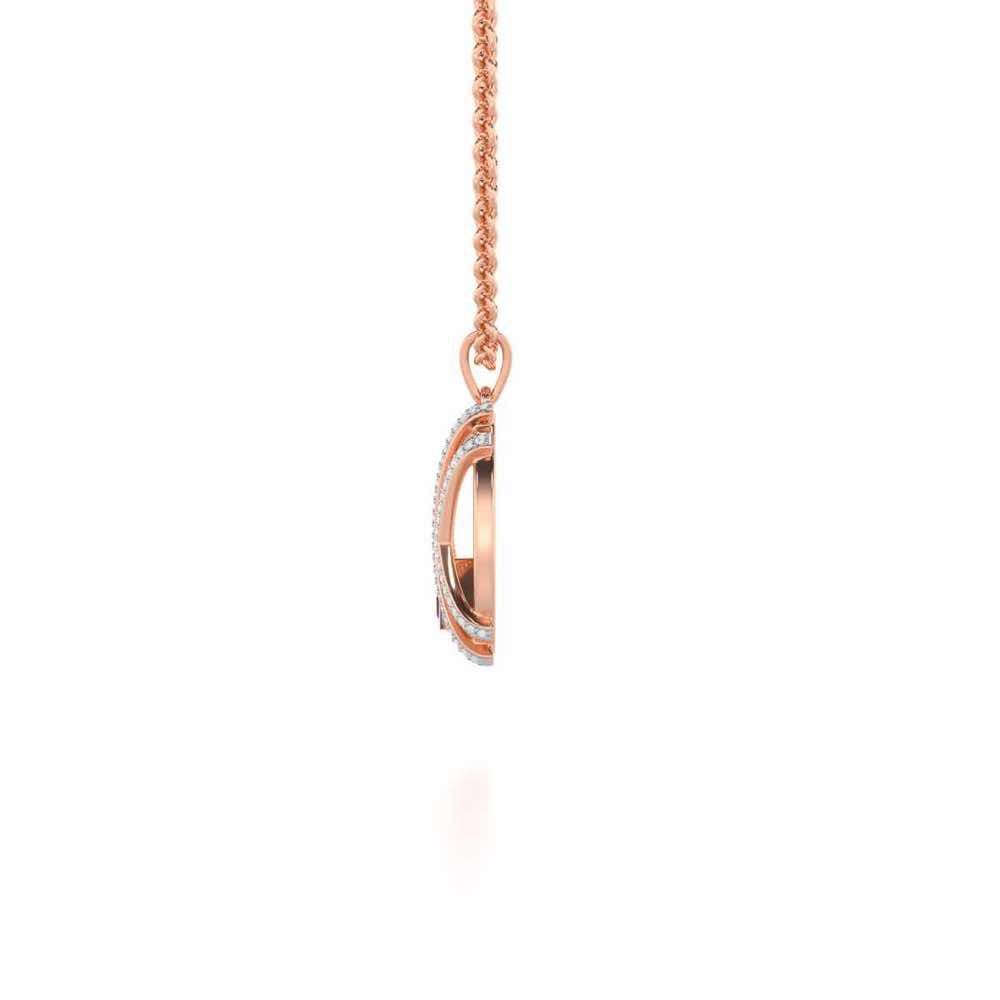 Sparkling Serenade Garnet Silver Pendant - Rose Gold - Image 4