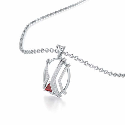 Sparkling Serenade Garnet Silver Pendant - White Gold - Image 1