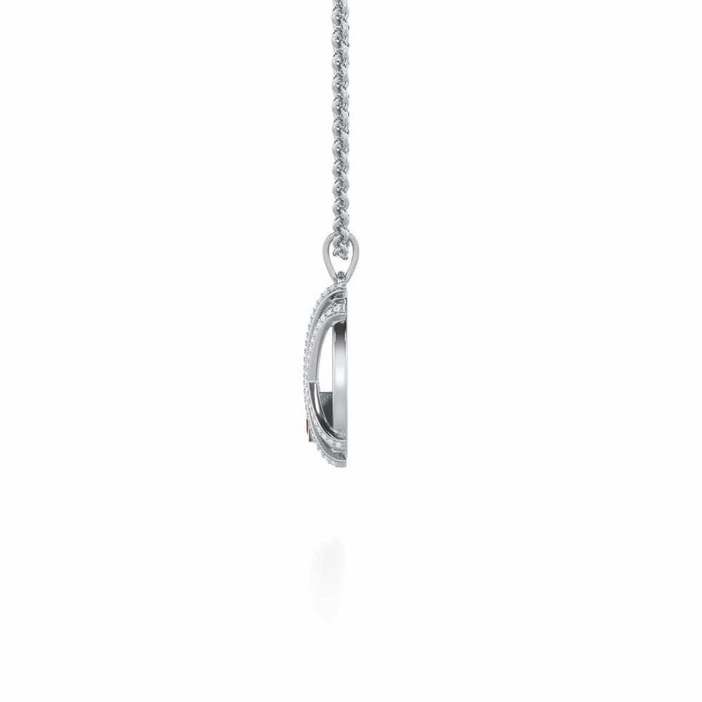 Sparkling Serenade Garnet Silver Pendant - White Gold - Image 4