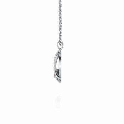 Sparkling Serenade Garnet Silver Pendant - White Gold - Image 4
