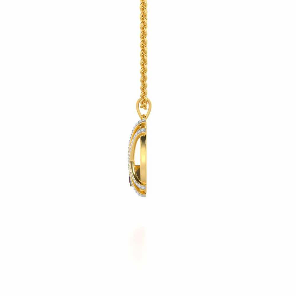 Sparkling Serenade Garnet Silver Pendant - Yellow Gold - Image 4