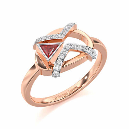 Sparkling Serenade Garnet Silver Rings - Rose Gold - Image 1