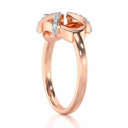 Sparkling Serenade Garnet Silver Rings - Rose Gold - Image 4