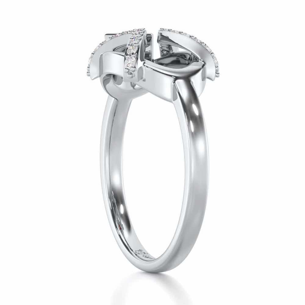 Sparkling Serenade Garnet Silver Rings - White Gold - Image 4