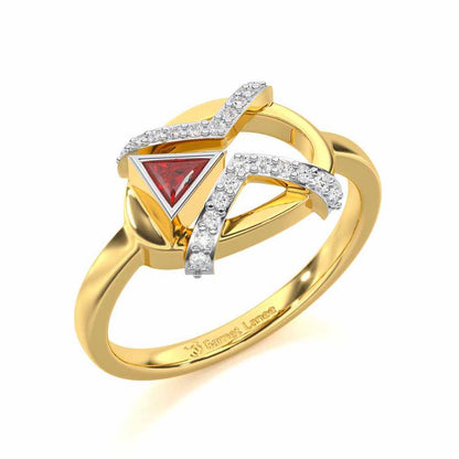 Sparkling Serenade Garnet Silver Rings - Yellow Gold - Image 1