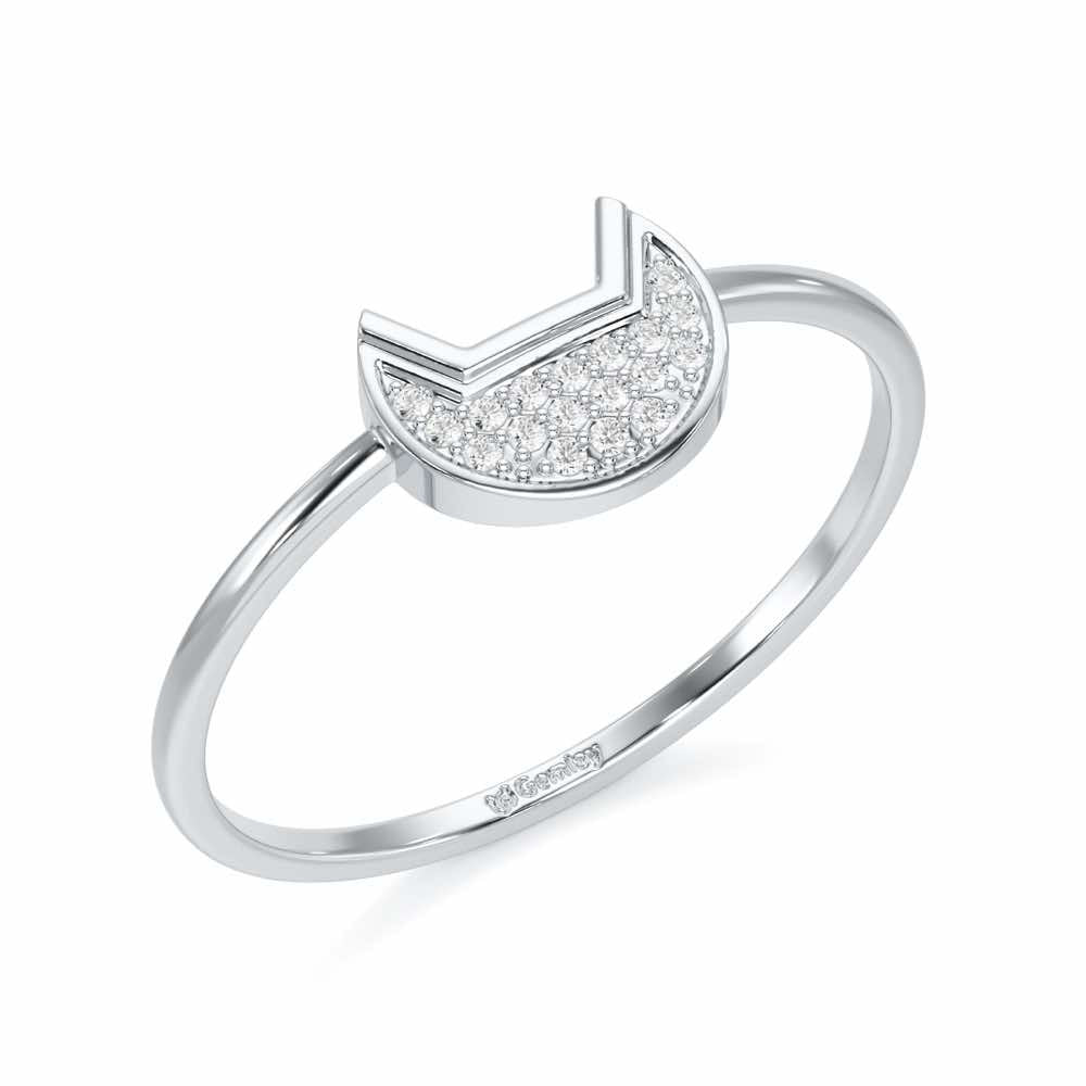 Sparky Feline Silver Ring - White Gold - Image 1