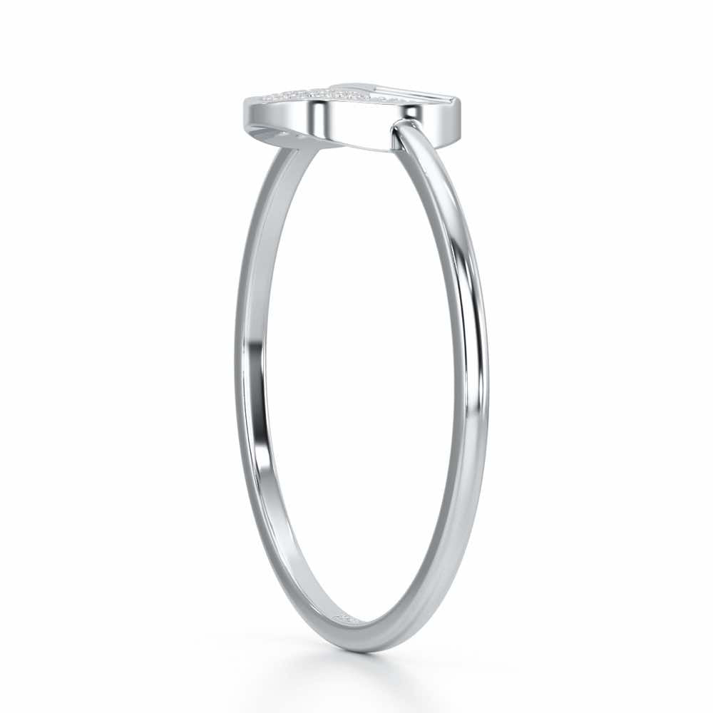 Sparky Feline Silver Ring - White Gold - Image 3