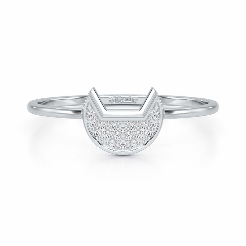Sparky Feline Silver Ring - White Gold - Image 4