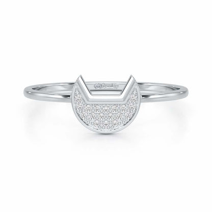 Sparky Feline Silver Ring - White Gold - Image 4