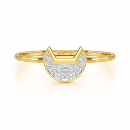Sparky Feline Silver Ring - Yellow Gold - Image 4