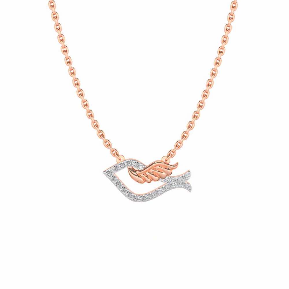 Sparrow Silver Pendant - Rose Gold - Image 2