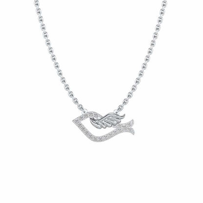 Sparrow Silver Pendant - White Gold - Image 2