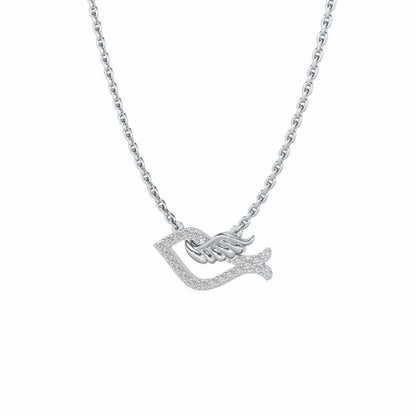 Sparrow Silver Pendant - White Gold - Image 3