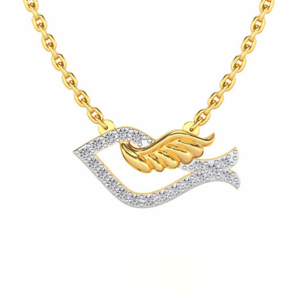 Sparrow Silver Pendant - Yellow Gold - Image 1