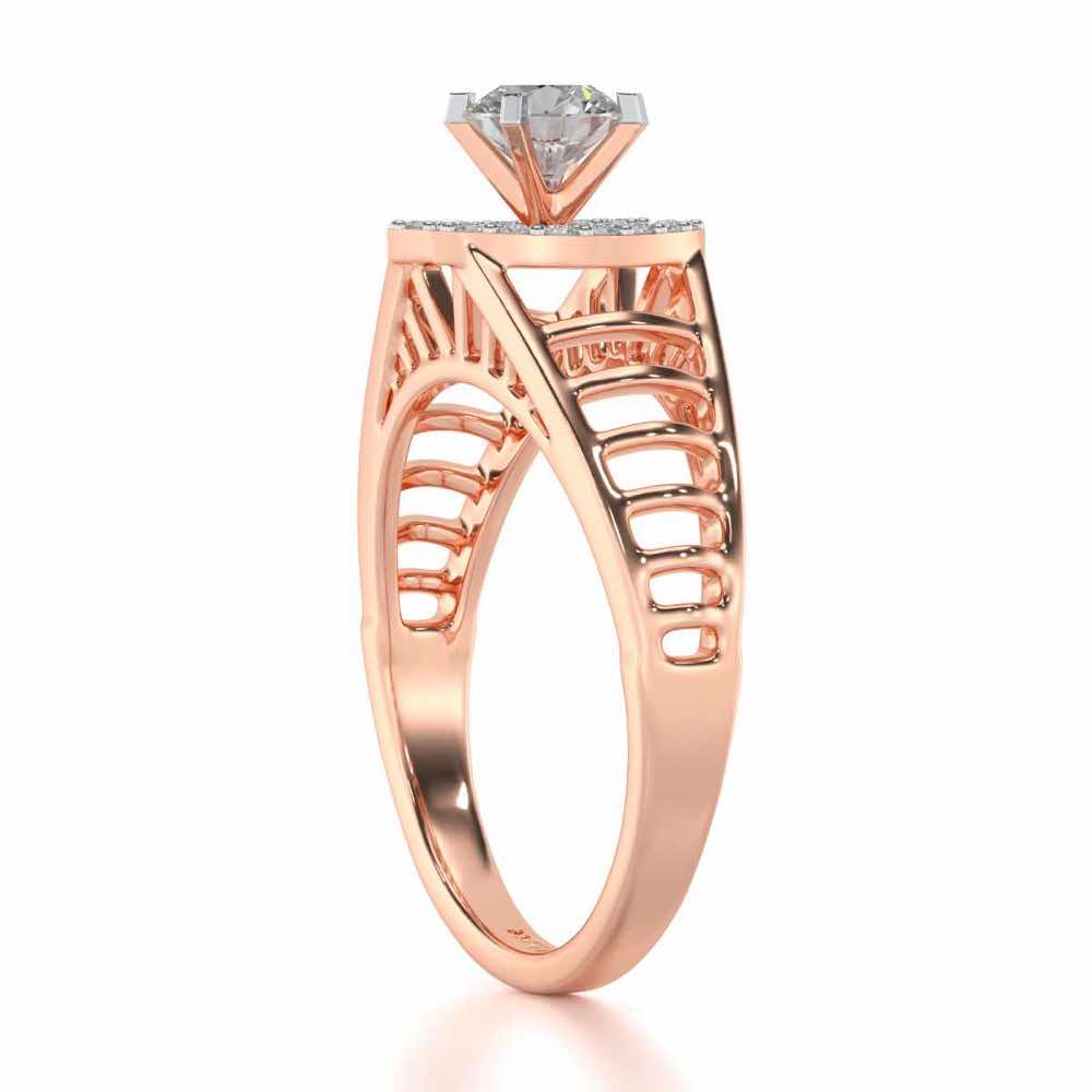 Sparsh Solitaire Ring - Rose Gold - Image 3