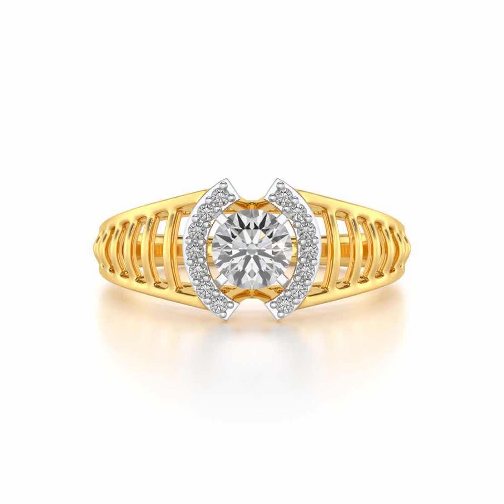 Sparsh Solitaire Ring - Yellow Gold - Image 4