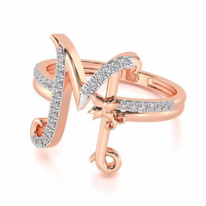 Special M Silver Ring - Rose Gold - Image 2