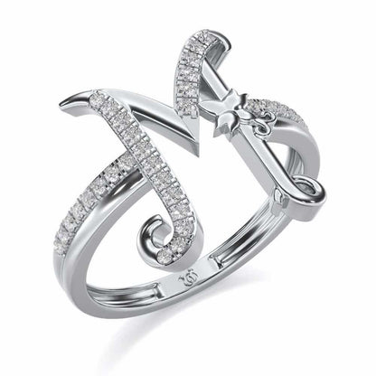 Special M Silver Ring - White Gold - Image 1
