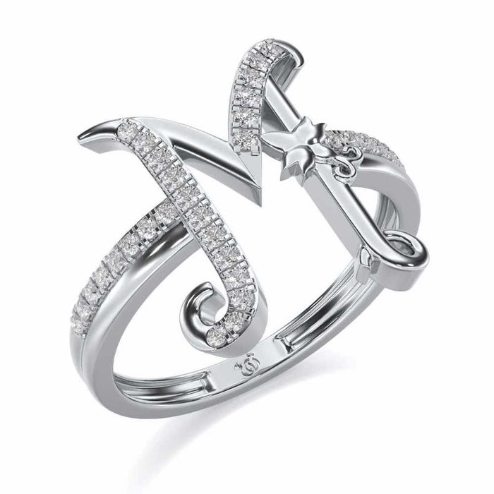 Special M Silver Ring - White Gold - Image 1